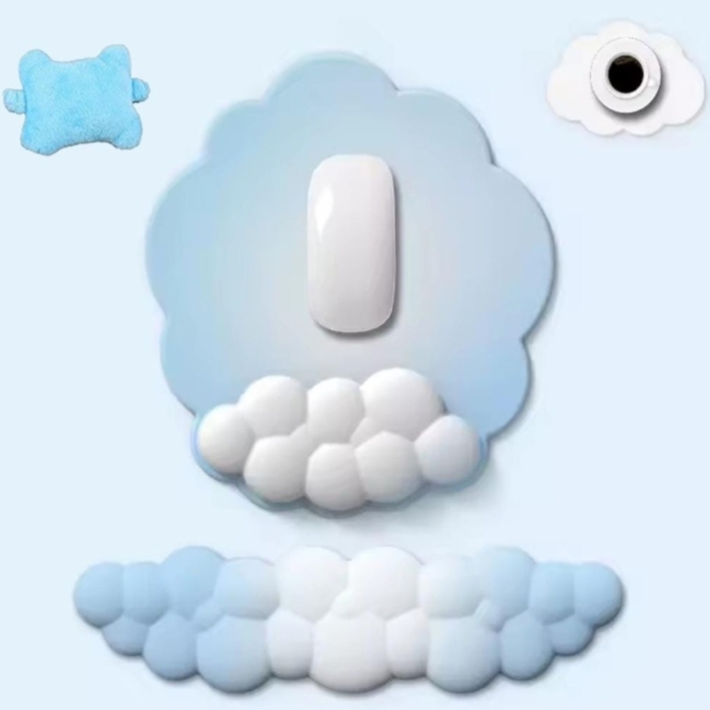 Keyboard Wrist Rest Ergonomic Arm Support Set (4 Pieces) Cloud Keyboard